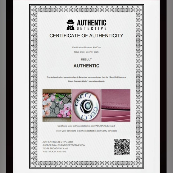 NIB Gucci Blooms Compact Wallet - Pink/Mauve - Picture 2 of 16